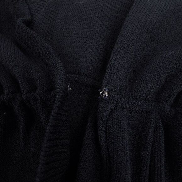 ST JOHN Santana Knit Wool Wrap Dress Minimal Modest Quiet Luxury Old Money Black - Picture 8 of 11